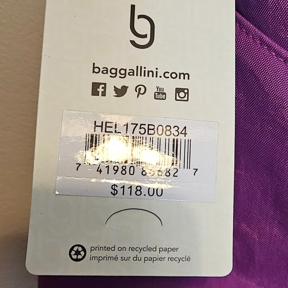 NWT Baggallini Helsinki Silver Hobo Bagg in Magenta/Purple - Picture 8 of 14